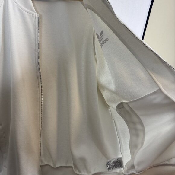 Adidas Originals White Track Jacket Trefoil XL 3-Stripes Retro 2016 CD7762 - Picture 8 of 11